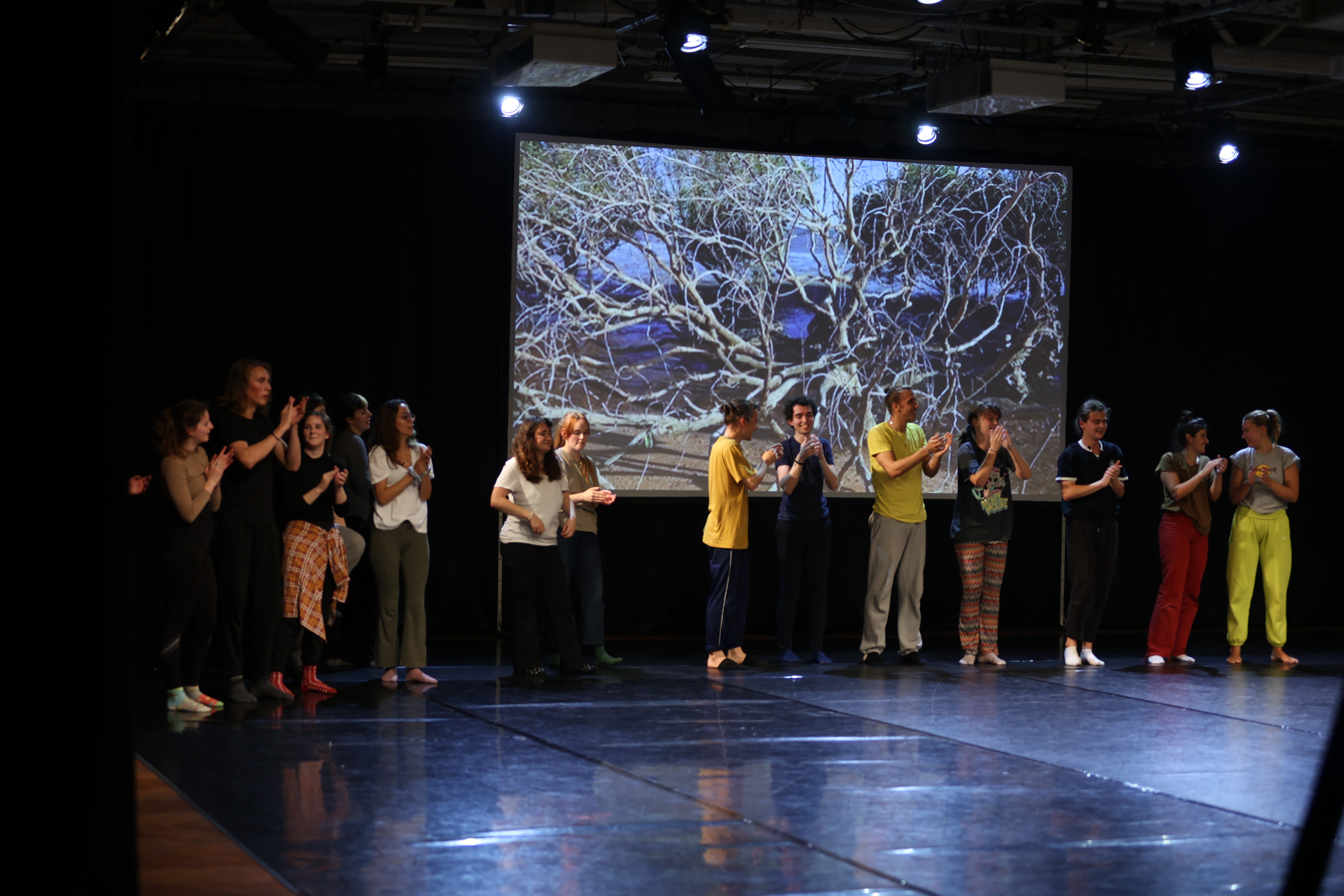 A picture of talented artists during Budapest's workshop