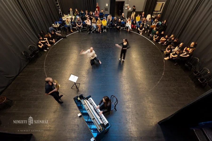 A picture of talented artists during Budapest's workshop